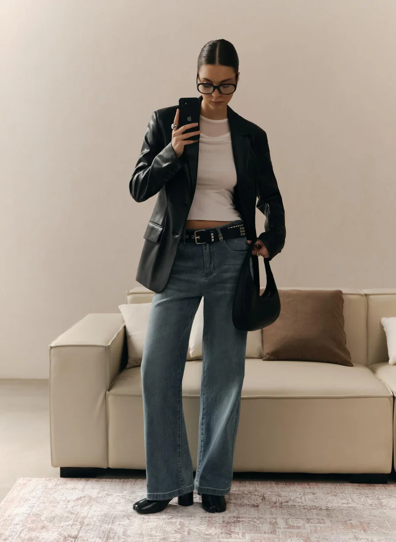 Lichi Straight light-wash denim jeans
