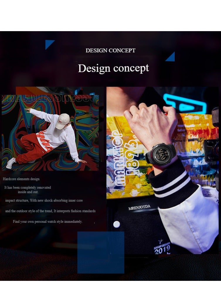 أوليفز ساعة Oli OLEVS1109 الرياضية الإلكترونية كرونوغراف للرجال، بتصميم عصري، وشاشة عرض واحدة - Image 5