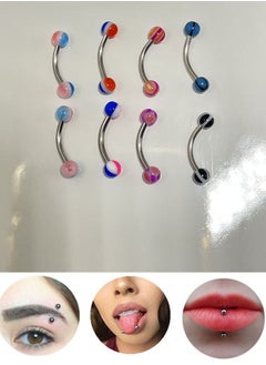 8 Pieces of body piercing accessories trendy eyebrow ring to decorate the eyebrow lips and tongue