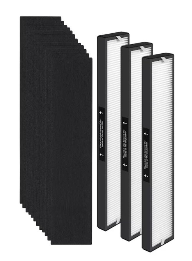 نيسبيرا فلتر بديل Nispira 182550 متوافق مع جهاز تنقية الهواء Bionaire BAP536UV-U Holmes HAP537UV / 2141139، 3 مجموعات (HEPA + كربون) - Image 1