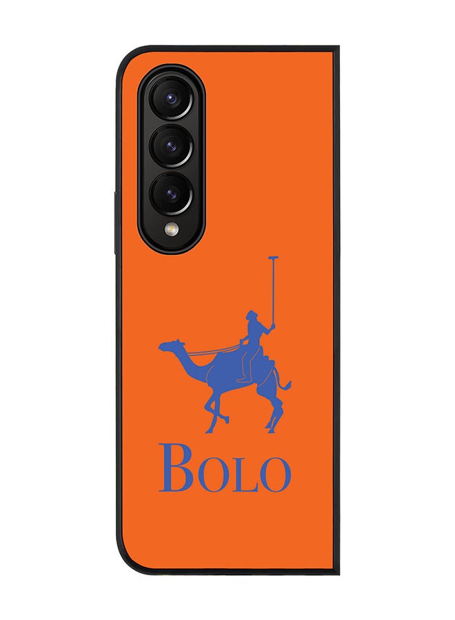 Stylizedd Rugged Black edge case for Samsung Galaxy Z Fold4 Slim fit Soft Case Flexible Rubber Edges Anti Drop TPU Gel Thin Cover - BOLO Orange - Image 1