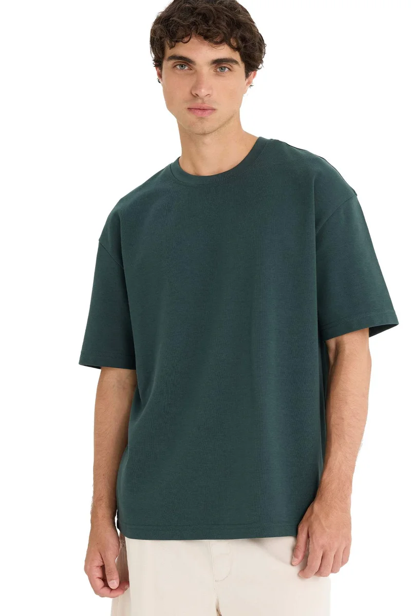 Defacto Oversize Crew Neck Short Sleeve Thick T-Shirt