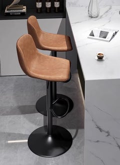 Sharpdo Bar Stools,Leather Bar Chair,Comfortable Adjustable High Bar Chair with 360°Swivel Perfect for Home Kitchen Counter Dining High Footrest Stool  - Image 2