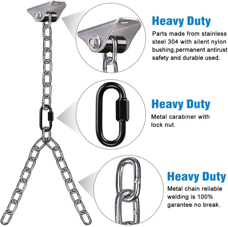 BeneLabel Set of 2 Heavy Duty Porch Swing Hanging Chain Kit, Hammock Chair Hardware for Indoor Outdoor Playground Hanging Chair Hammock Chair Punching Bags - Image 5