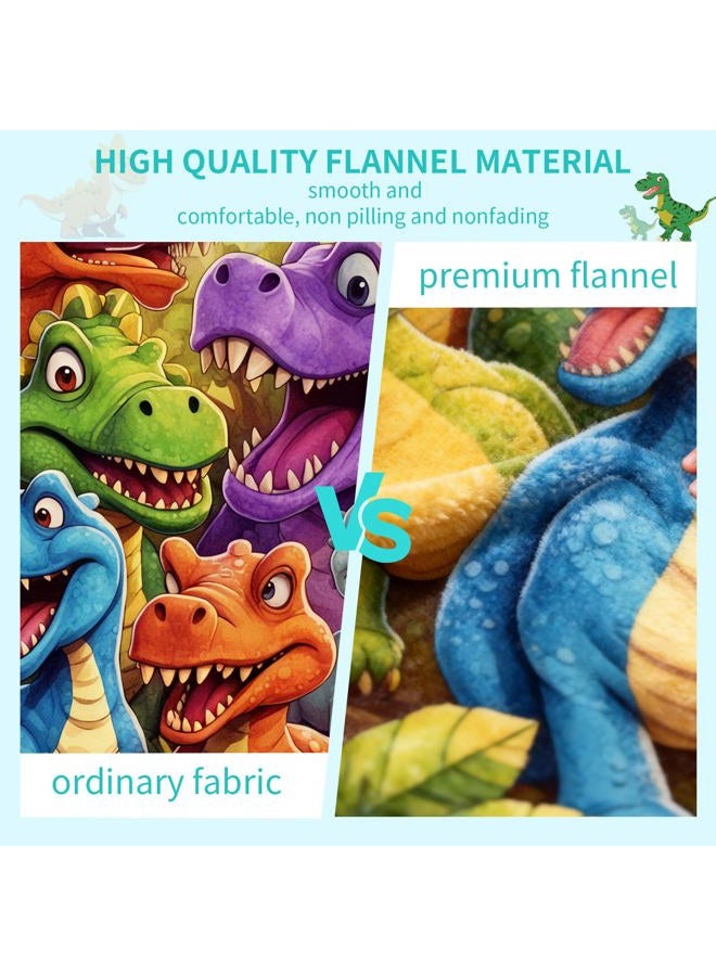 Dojavop Cute Smiling Dinosaurs HD Digital Print Flannel Throw Blanket - Ultra Soft Lightweight Warm, Contemporary Animal Theme All-Season Blanket for Kids Boys Girls, Birthday (40"x50") - Image 5