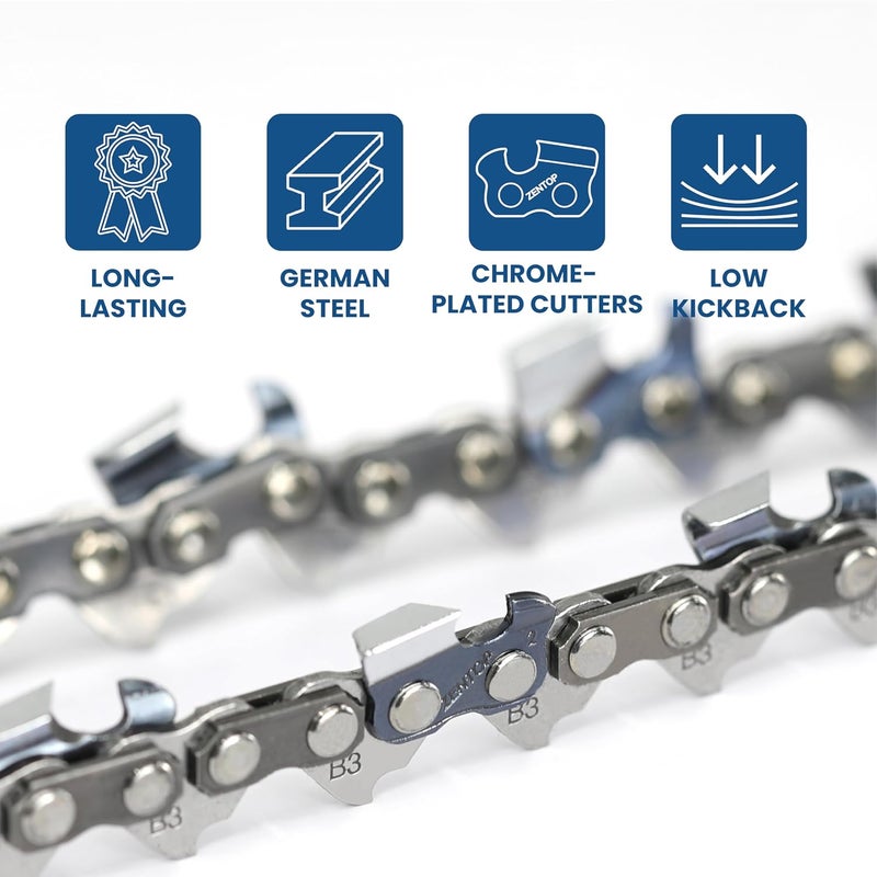 Zentop 18 Inch Chainsaw Chain, .325" Pitch, 063" Gauge, 74 Drive Links Fits Stihl 024, MS 270, MS 271, MS 290, MS 291 and More- L74 (3 Chains) - Image 4