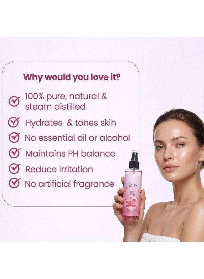 LAVORY BEAUTY Natural Rosewater - For Skin & Face with Rose Centifolia Flower Extract - 250 ml - Image 3