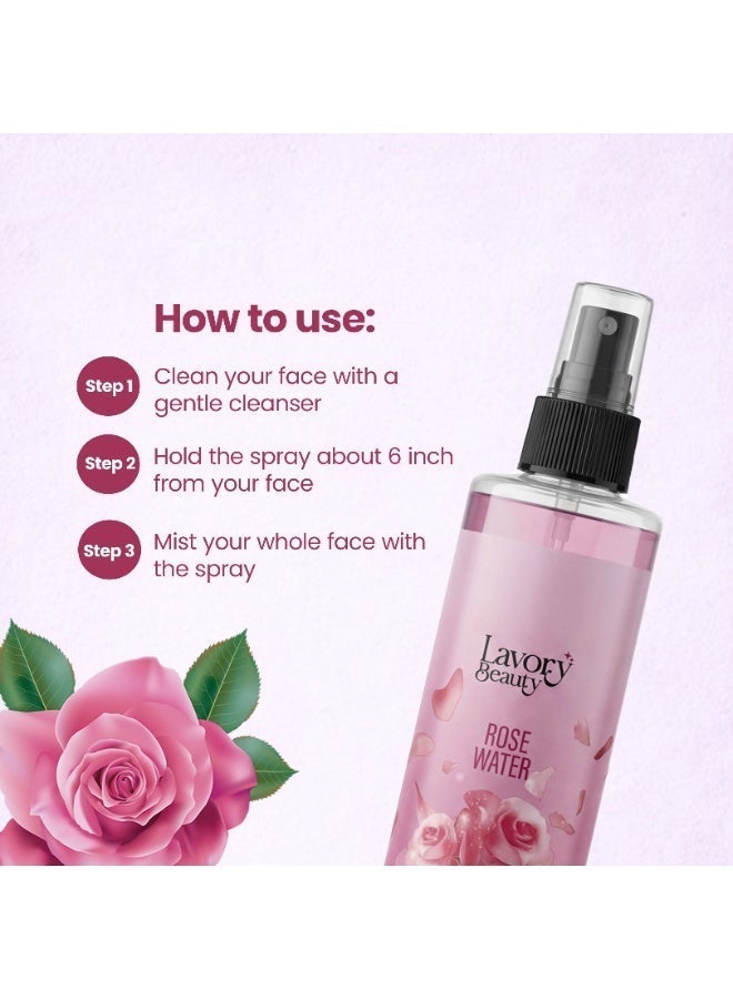 LAVORY BEAUTY Natural Rosewater - For Skin & Face with Rose Centifolia Flower Extract - 250 ml - Image 4