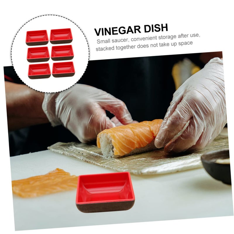 6 Square Sauce Dishes For Soy Sauce Vinegar Mustard Chili Oil 6 Pcs Set - Image 3