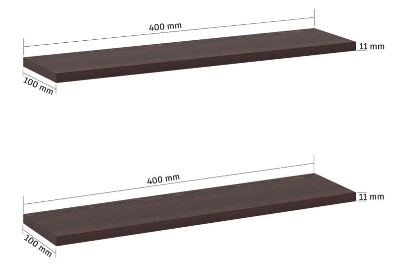 Madhuran MDF Wooden Wall Mounted Decorative Shelf Racks Tier 2 (Matte Finish, Wenge) / Decoration Items Library Living Room Kitchen Storage Bathroom Homeshower Organiser - Image 3