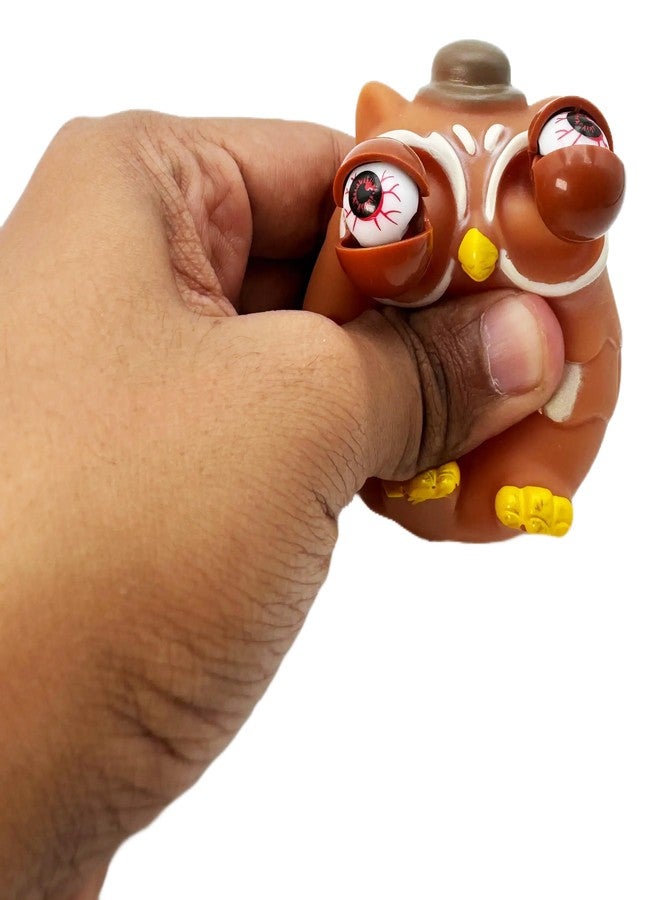 Buko Cute Owl Shaped Decompression Fidget Toy with Popping Eyes - Stress Relief Gadget for Kids and Adults (Brown Owl) - Image 3