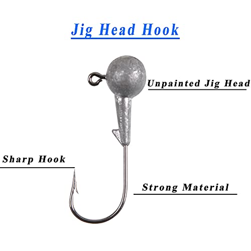 Shaddock Fishing Crappie Lure Jig Heads Kit, Tube Bait Jigs Panfish Kit, Soft Plastic Worms Fishing Lures Mini Jigs for Trout Saltwater & Freshwater (110pcs) - Image 2