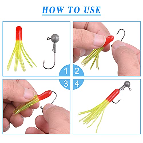 Shaddock Fishing Crappie Lure Jig Heads Kit, Tube Bait Jigs Panfish Kit, Soft Plastic Worms Fishing Lures Mini Jigs for Trout Saltwater & Freshwater (110pcs) - Image 5