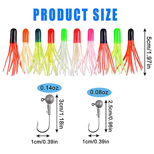Shaddock Fishing Crappie Lure Jig Heads Kit, Tube Bait Jigs Panfish Kit, Soft Plastic Worms Fishing Lures Mini Jigs for Trout Saltwater & Freshwater (110pcs) - Image 4