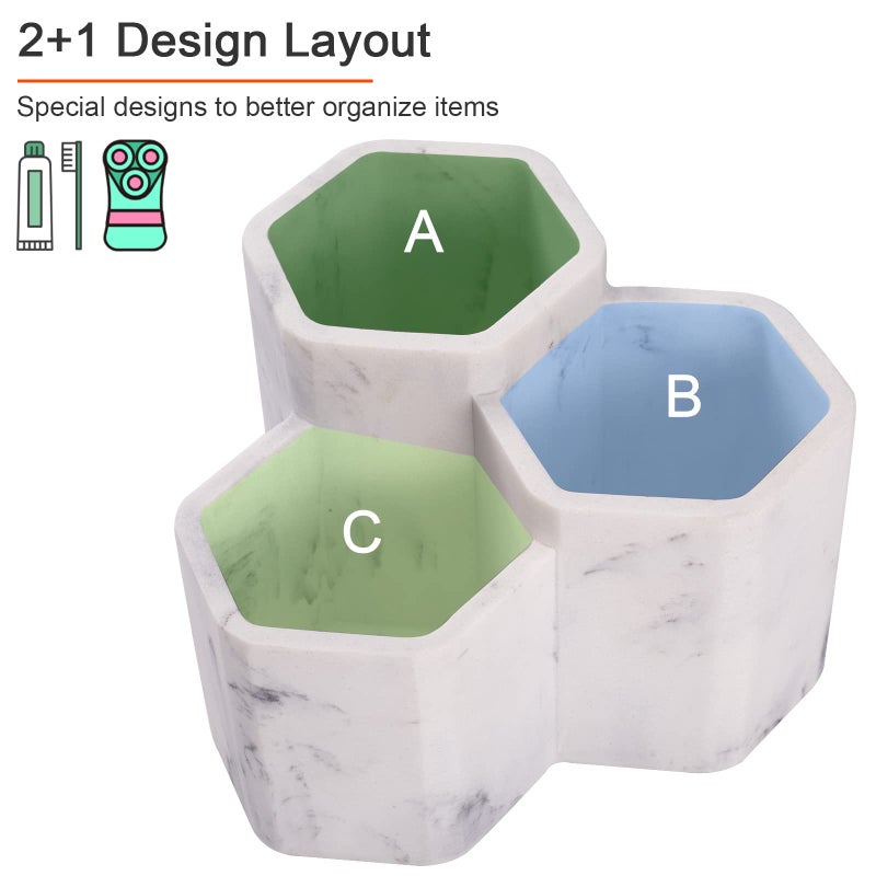 SZYRL Toothbrush Holder for Bathrooms Toothpaste Holder Stand Bathroom Organizer for Toothbrush Makeup Brushes Holder - Image 5