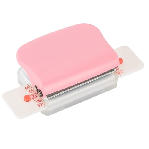 Garosa Manual Paper Hole Punch, Pink, 5 Sheet Capacity, Multi-Hole Pattern for A4/A5/B5, Loose-Leaf Crafting and Scrapbooking - Image 1