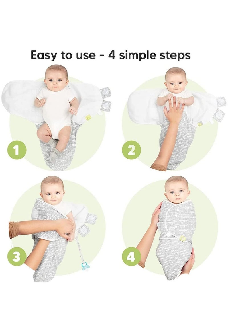 Y&D Baby Swaddle Wrap, 3 Pcs Newborn Blanket Adjustable Set for Boy and Girl, Soft 100% Cotton Sleep Sack Small(0-3 Month)  - Image 5