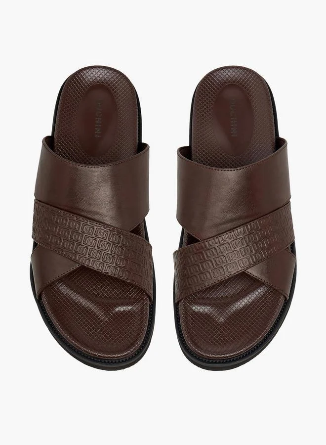دوتشيني Men Textured Slip-On Comfort Sandals