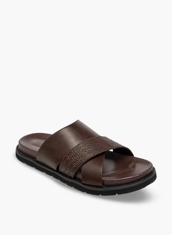 دوتشيني Men Textured Slip-On Comfort Sandals