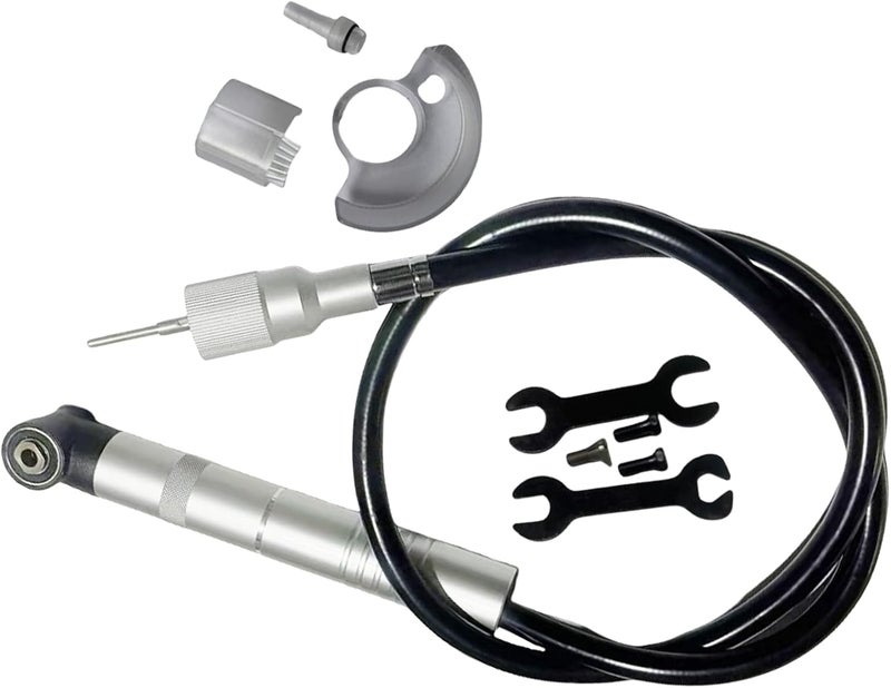 90 Degree Air Grinder Pneumatic Tool Grinding Polishing Set Electric Transfer Head Replace Rubber Flexible Shaft - Image 1