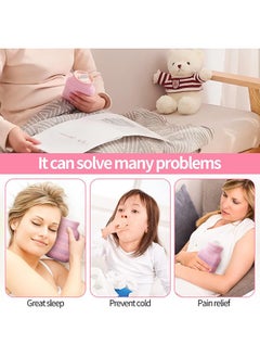 Beauenty Hot Water Bottle with Soft Knitted Cover, Small Reusable Silicone Hot Water Bottle, Portable Removeable and Washable Hand Warmers with Knit Bottle Sleeve for Indoor and Outdoor (Pink)  - Image 2
