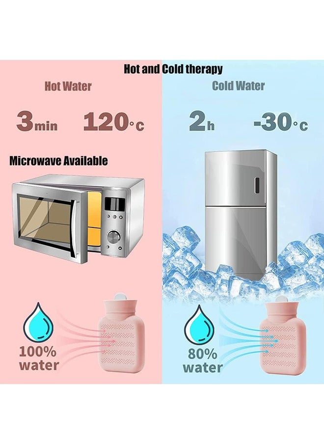 Beauenty Hot Water Bottle with Soft Knitted Cover, Small Reusable Silicone Hot Water Bottle, Portable Removeable and Washable Hand Warmers with Knit Bottle Sleeve for Indoor and Outdoor (Pink)  - Image 5