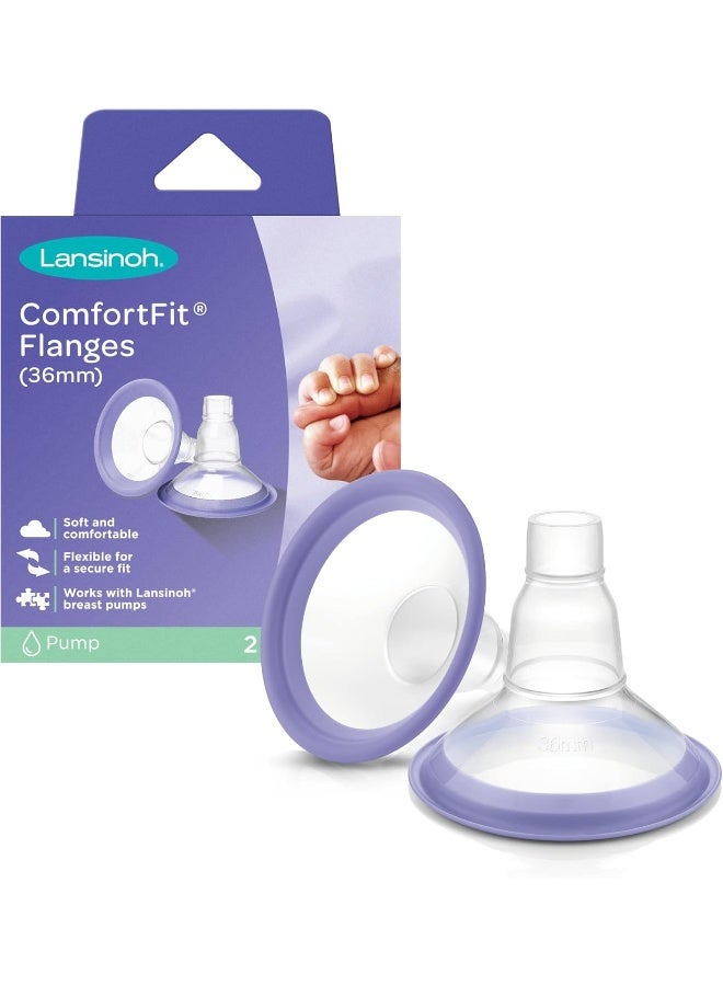 Lansinoh ComfortFit Breast Pump Flanges, 2 Count 36mm - Image 1
