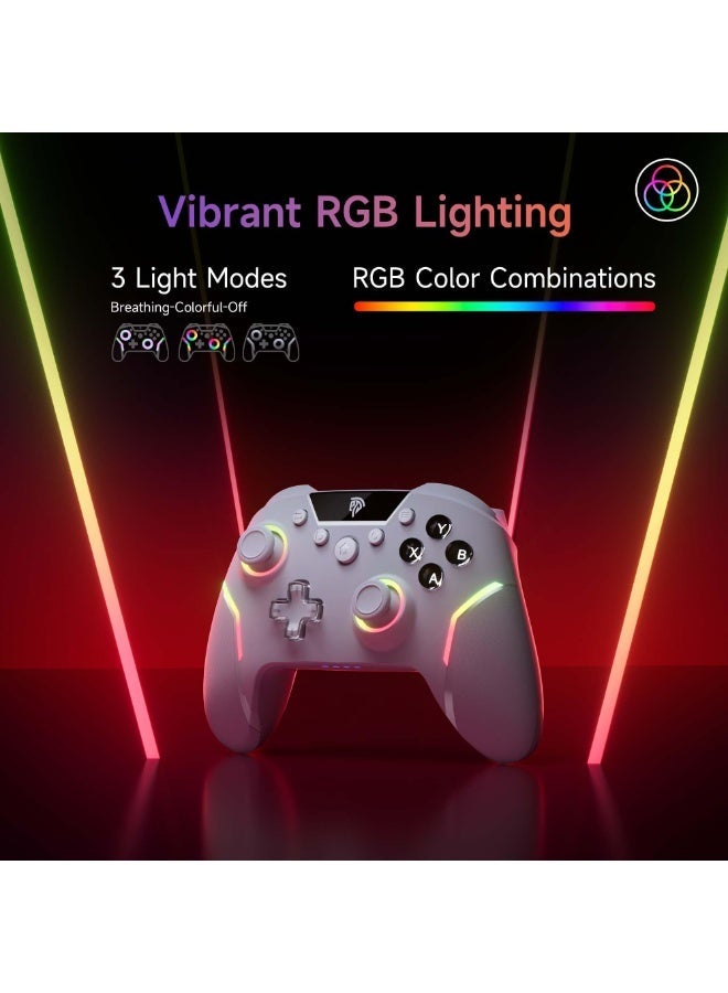 EasySMX X20 Wireless Gaming Controller with RGB Backlit, 2-Stage Hall Effect Stick, 1000Hz Polling Rate, 6-Axis Gyro on Multi-Platform, Mech Buttons- Compatible with PC/Switch/Steam/Android - Image 4