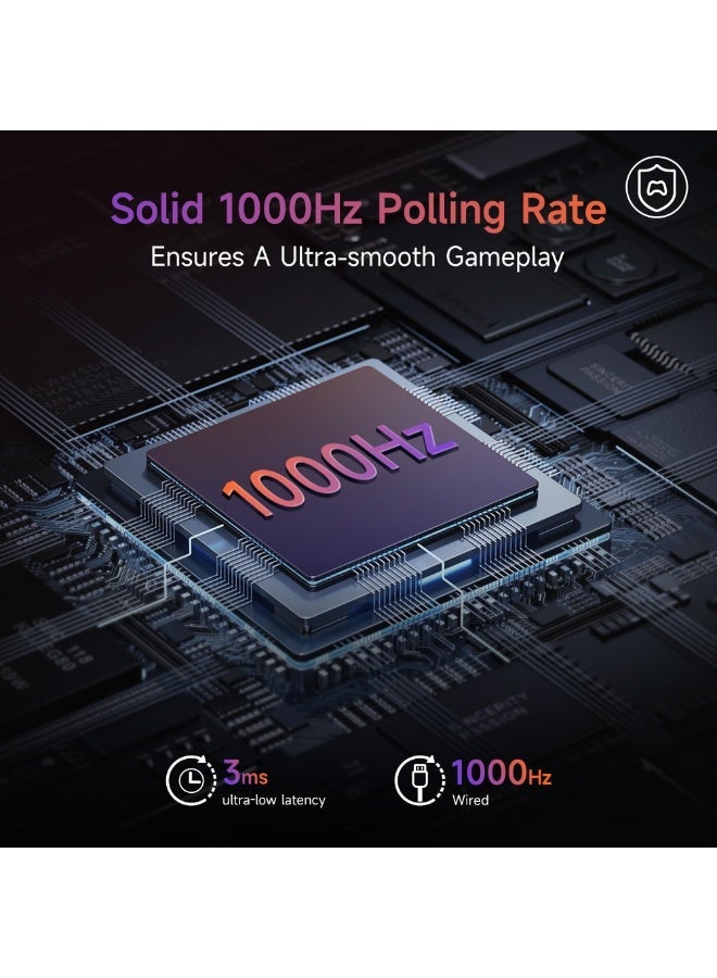 EasySMX X20 Wireless Gaming Controller with RGB Backlit, 2-Stage Hall Effect Stick, 1000Hz Polling Rate, 6-Axis Gyro on Multi-Platform, Mech Buttons- Compatible with PC/Switch/Steam/Android - Image 5