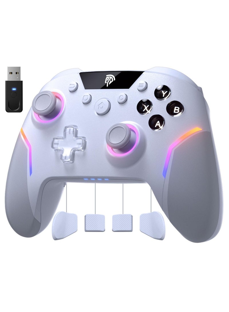 EasySMX X20 Wireless Gaming Controller with RGB Backlit, 2-Stage Hall Effect Stick, 1000Hz Polling Rate, 6-Axis Gyro on Multi-Platform, Mech Buttons- Compatible with PC/Switch/Steam/Android - Image 2