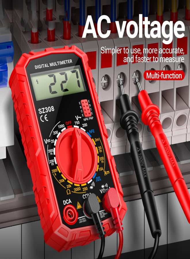 ANENG SZ308 Digital Multimeter Square Wave Digital Tester 1999 Counts HFE Triode Buzzer Multimeter AC/DC Voltage DC Current Resistance Test Tool - Image 2