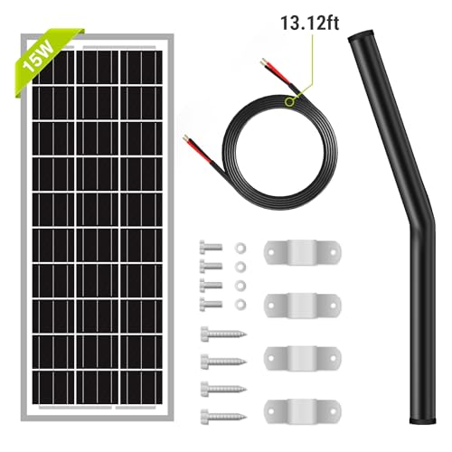 Newpowa 15W 12V 10BB Solar Panel Automatic Gate Openers, Compatible with Mighty Mule, Powered Charger Kit Mounting Bracket + Installation Tool Kit - Image 3