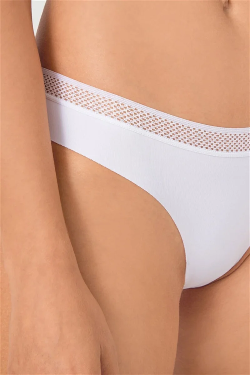 كوتن هيل Mesh Elastic Laser Cut Bikini Panties 3 Pack - 3