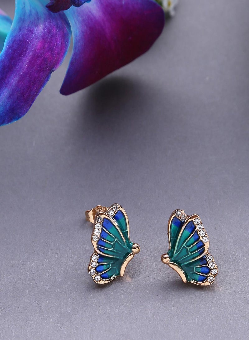 SOHI Blue Contemporary Artificial Stud Earring Jewellery - Image 2