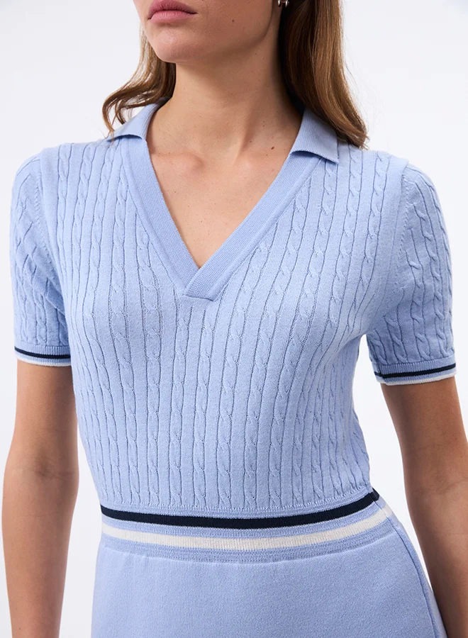 فيليكس هاردي V neck Collared Elegant Knit Midi Summer Dress
