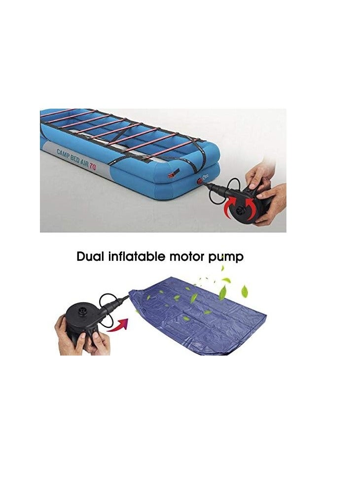 sanipoe sanipoe Battery Powered Air Mattress Pump, Electric Quick-Fill Blower Portable Inflator Deflator for Inflatables Raft Bed Boat Pool Toy, Black  - Image 4