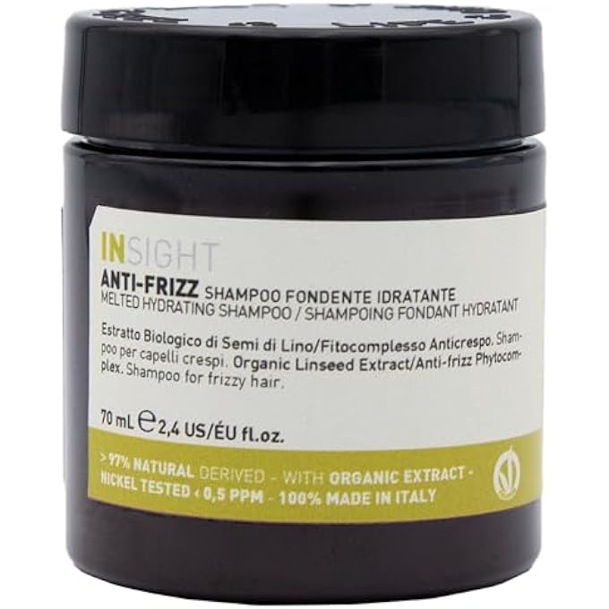 Insight Anti-Frizz Melting Hydrating Shampoo with Organic Linseed Extract & Smoothing Phytocomplex for Silky, Manageable Hair 2.37 Fl. Oz. / 70 ml
