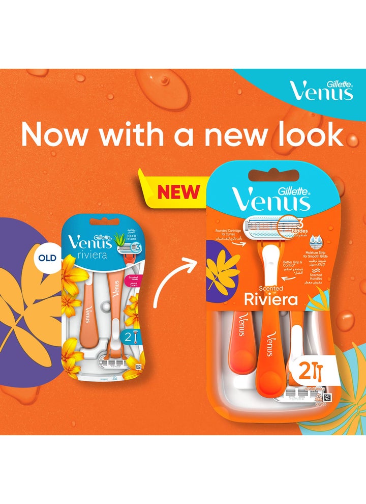 Buy Venus Riviera Women'S Disposable Razor, 2 Count Online | 15 Minutes ...