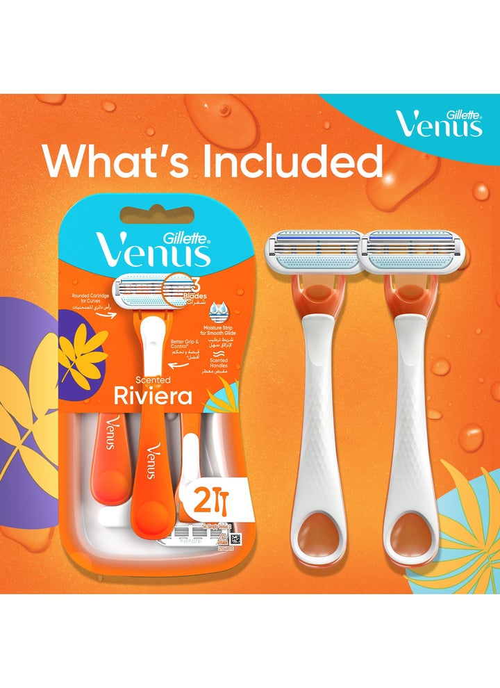 Buy Venus Riviera Women'S Disposable Razor, 2 Count Online | 15 Minutes ...
