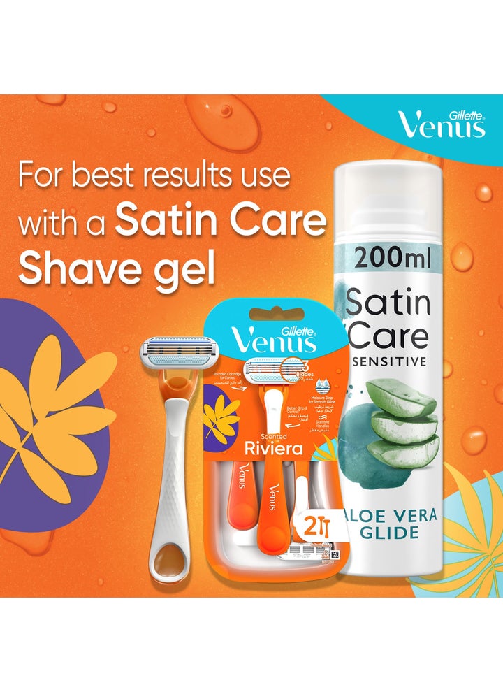 Buy Venus Riviera Women'S Disposable Razor, 2 Count Online | 15 Minutes ...