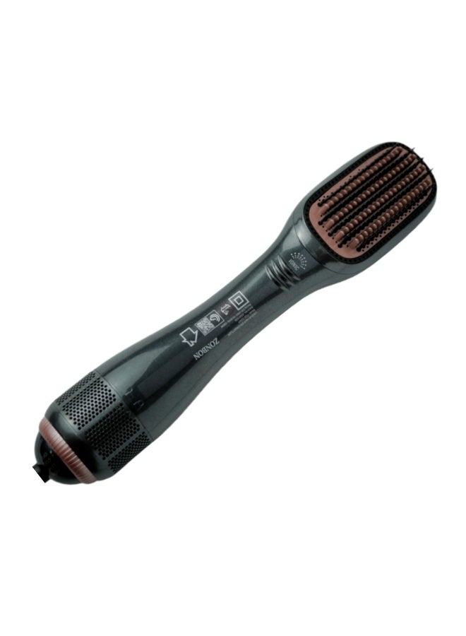 ZONBON 1200 Watt Hair Dryer Brush Ceramic Dryer And Styler 2 In 1 Professional Black/Beige Gift box packaging - Image 1
