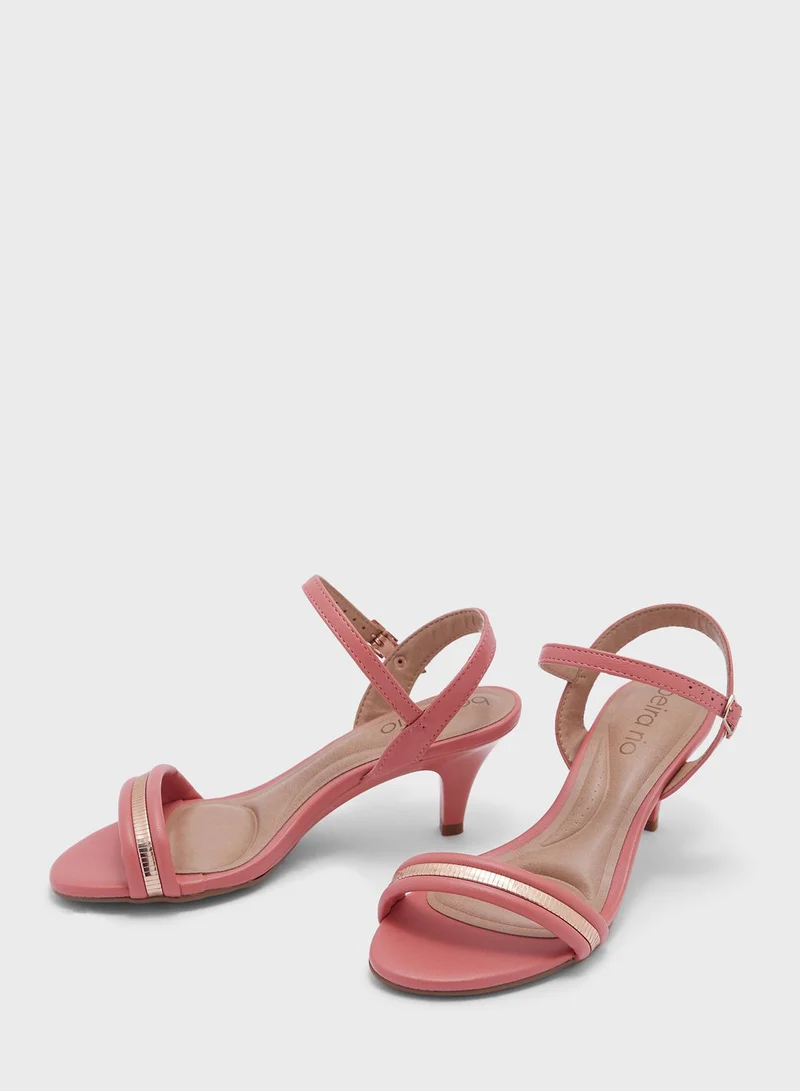 Beira Rio Eliza Multi Strap Mid Heel Sandals