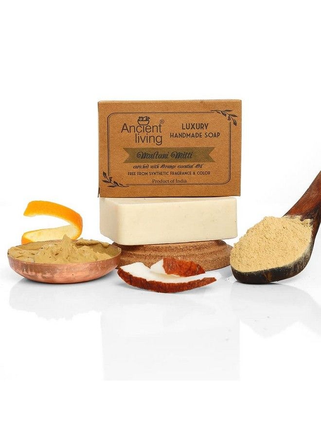 Ancient Living - Multani Mitti Luxury Handmade Soap 100 Gm (Set Of 2) Pure Natural Facial Scrub & Deep Cleansing Soap Fuller Earth Clay Suitable For Oily And Combination Skin - Image 1