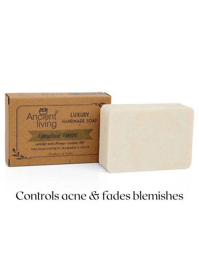 Ancient Living - Multani Mitti Luxury Handmade Soap 100 Gm (Set Of 2) Pure Natural Facial Scrub & Deep Cleansing Soap Fuller Earth Clay Suitable For Oily And Combination Skin - Image 1