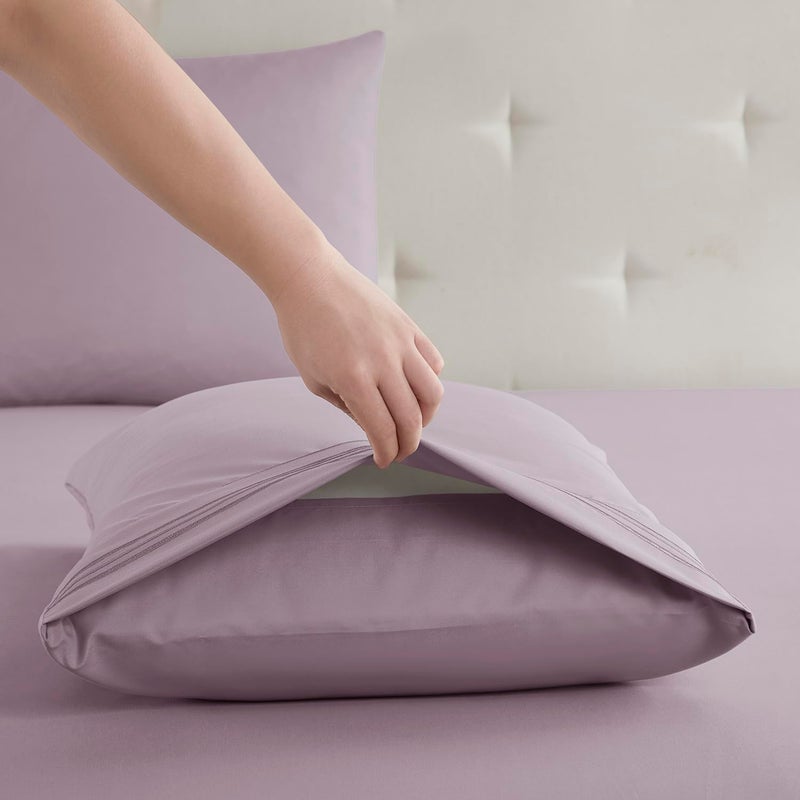 Clara Clark Bed Sheets  Premier 1800 Series Bed Sheet Set  Deep Pocket  Wrinkle  Fade  Stain Resistant  Luxury Soft Bedding Sheets & Pillowcases  California King  Dusty Purple - Image 4