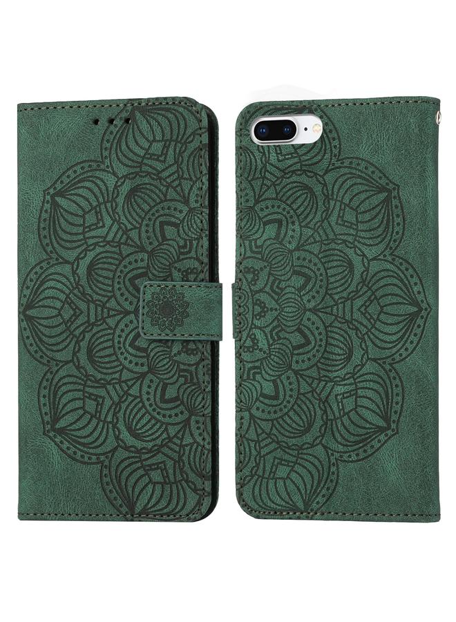 The Bros Mandala Embossed Flip Leather Phone Case For iPhone 7 Plus / 8 Plus
