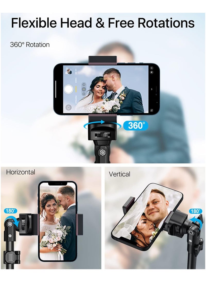 Phone Tripod - 66 [Stable & Tall] iPhone Tripod Stand with Remote, Tripod for iPhone Compatible with iPhone 16 15 Pro Max 14 13 Plus,Samsung S22/ Camera/GoPro/Video Recording