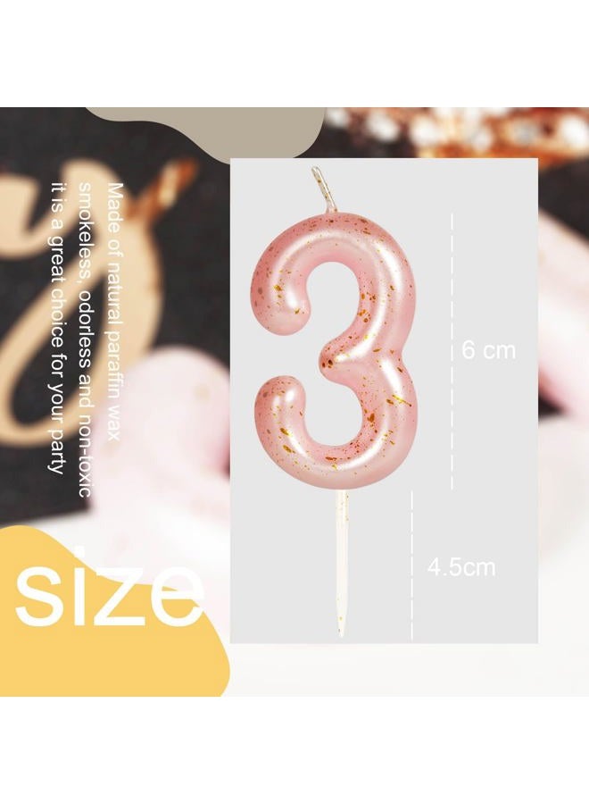 Hongplus Pink Gold Number 1 Candles, First Birthday Candle,Pink Happy Birthday Candles for Cake, Cake Topper Decorations for Girls Women Her First Birthday Party Decorations Supplies Favor Gift - Image 2
