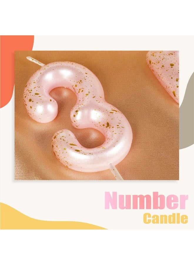 Hongplus Pink Gold Number 1 Candles, First Birthday Candle,Pink Happy Birthday Candles for Cake, Cake Topper Decorations for Girls Women Her First Birthday Party Decorations Supplies Favor Gift - Image 5