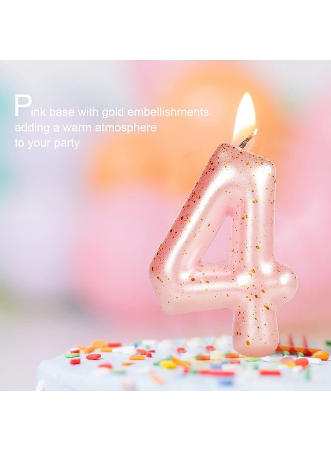 Hongplus Pink Gold Number 1 Candles, First Birthday Candle,Pink Happy Birthday Candles for Cake, Cake Topper Decorations for Girls Women Her First Birthday Party Decorations Supplies Favor Gift - Image 3